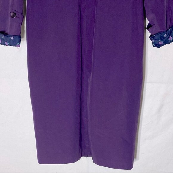 Vintage Long Purple Coat W Quilted Lining L - Picture 9 of 14